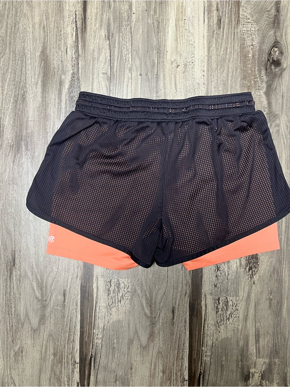 Champion Black Mesh Athletic Shorts with Coral Liner - Picture 3 of 3
